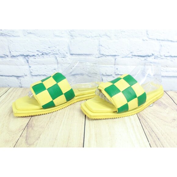 KKCO x Volver Volver Workshop Slide Sandals Leather Lemon Lime Size 10 - Picture 2 of 8